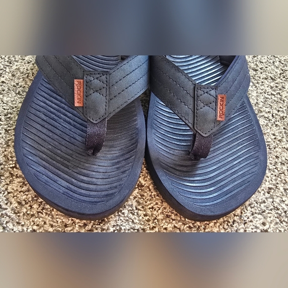 Rockin Footwear Men's Comfort Flip Flops Shoreline Series Navy SIZE 11 - Picture 6 of 7